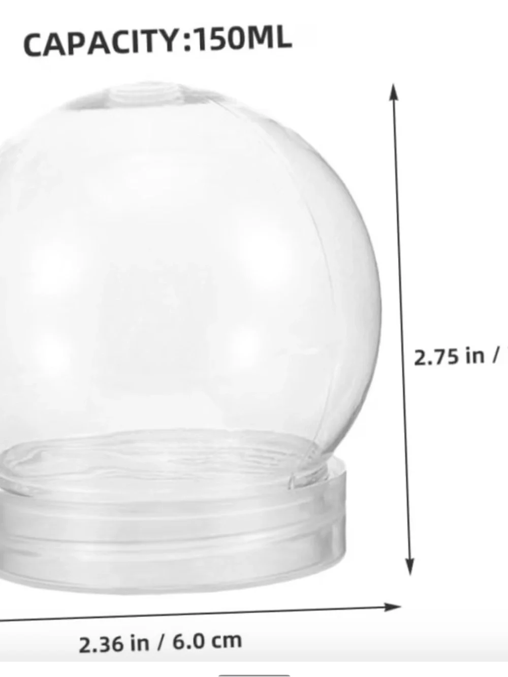 Clear Plastic Orb Favor Containers with White Bases - Pack of 10